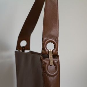 Salvatore Ferragamo Gancini Leather Shoulder Bag